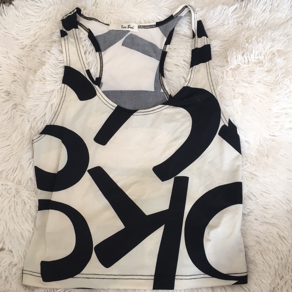 Black and White Crop Top